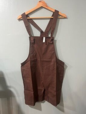 Zenana Outfitters Brown Short Overall Romper
